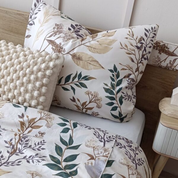 Bawełniany komplet pościeli liście boho
