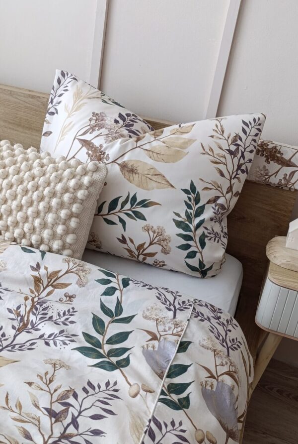 Bawełniany komplet pościeli liście boho