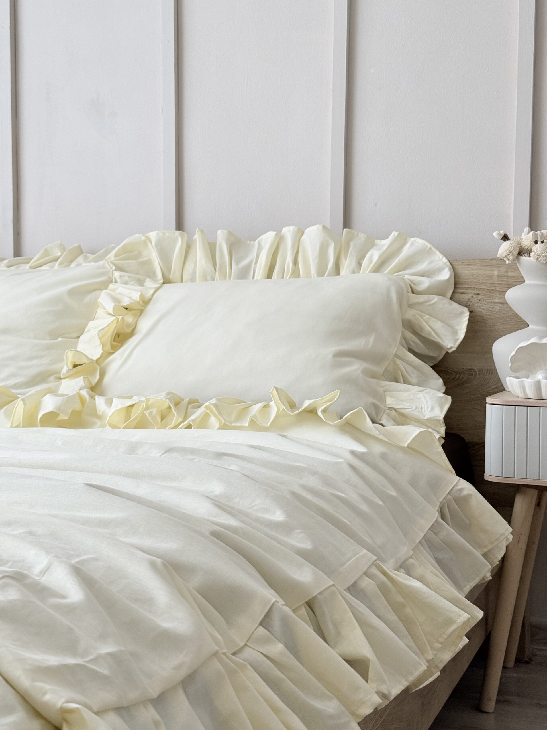 Pościel bawełniana na wymiar z falbanką ECRU - obrazek 4